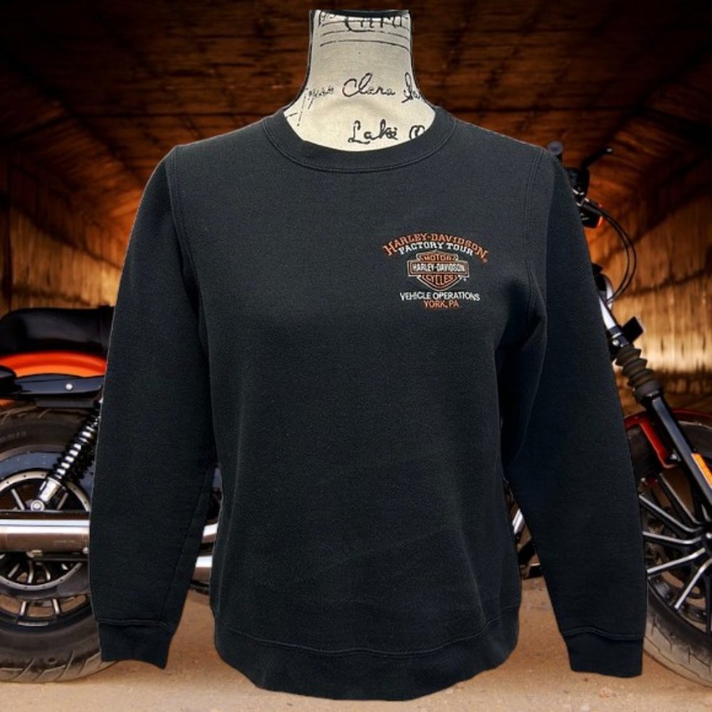 Vintage Harley Davidson Black Crewneck Sweatshirt Vehicle Operation York, PA SM